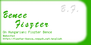 bence fiszter business card